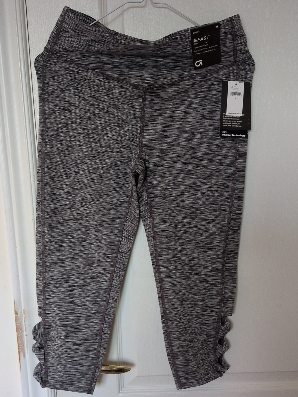 GAP Gray Space-Dye Capri Leggings with Side Ruching